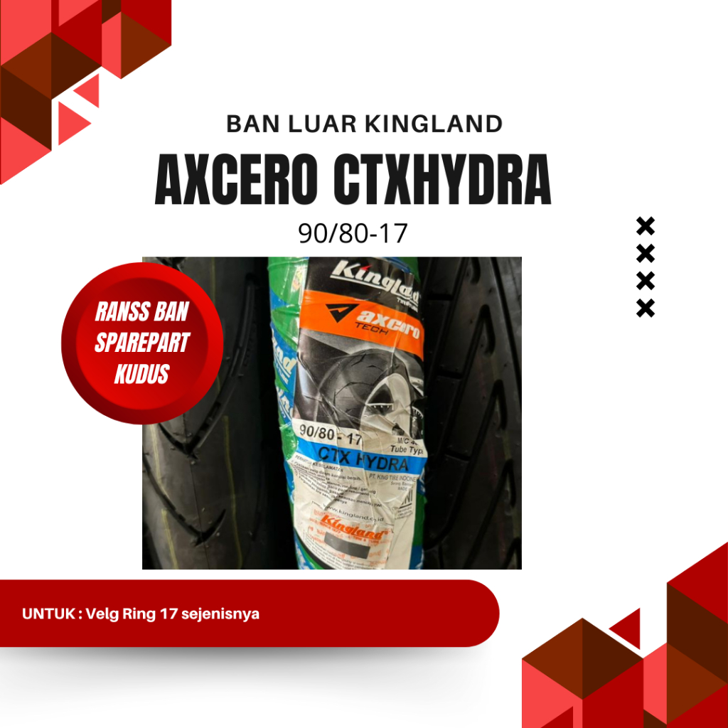 BAN LUAR KINGLAND AXCERO CTXHYDRA TUBETYPE 90/80-17
