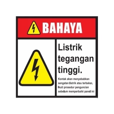 

STIKER VINYL BAHAYA LISTRIK TEGANGAN TINGGI Uk. 20x20 CM SIGN RAMBU K3