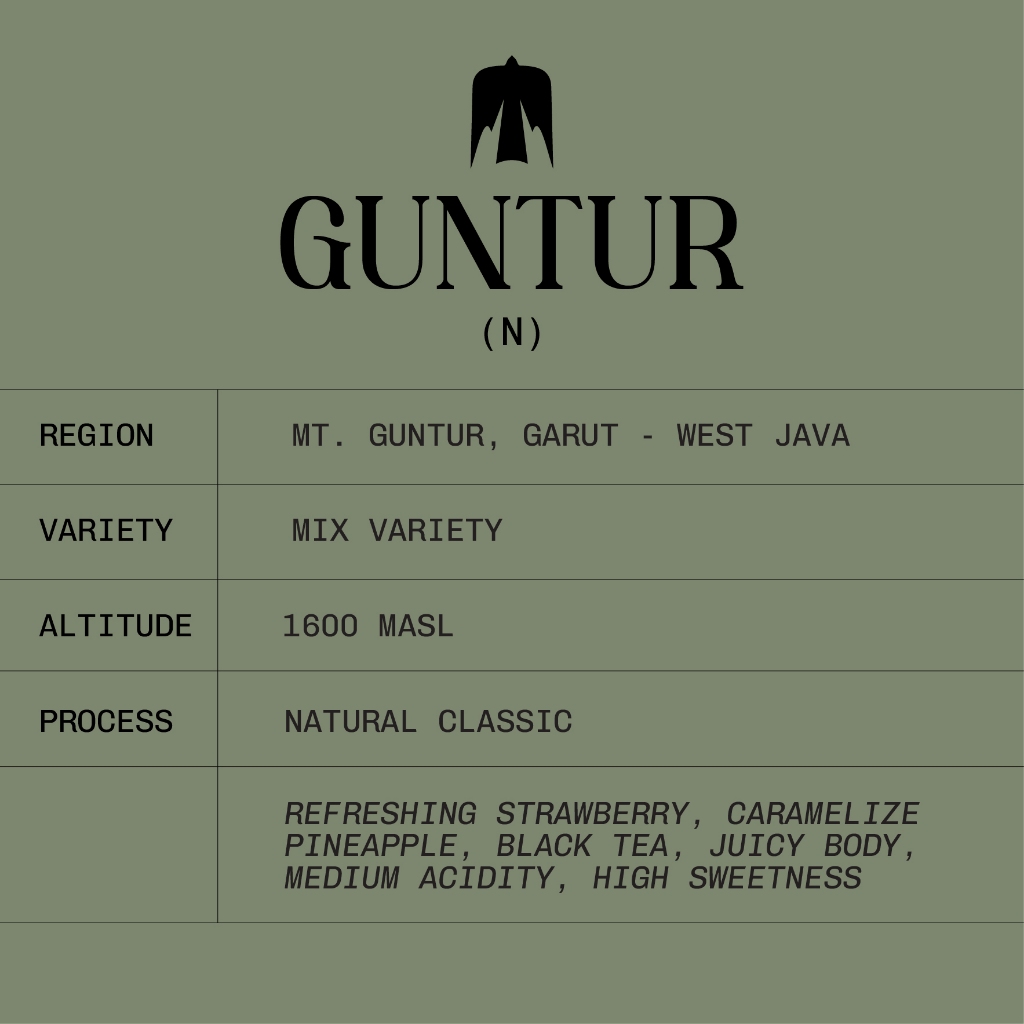 

Kopi Arabica Jawa Barat GUNTUR NATURAL (200 gr) Single Origin