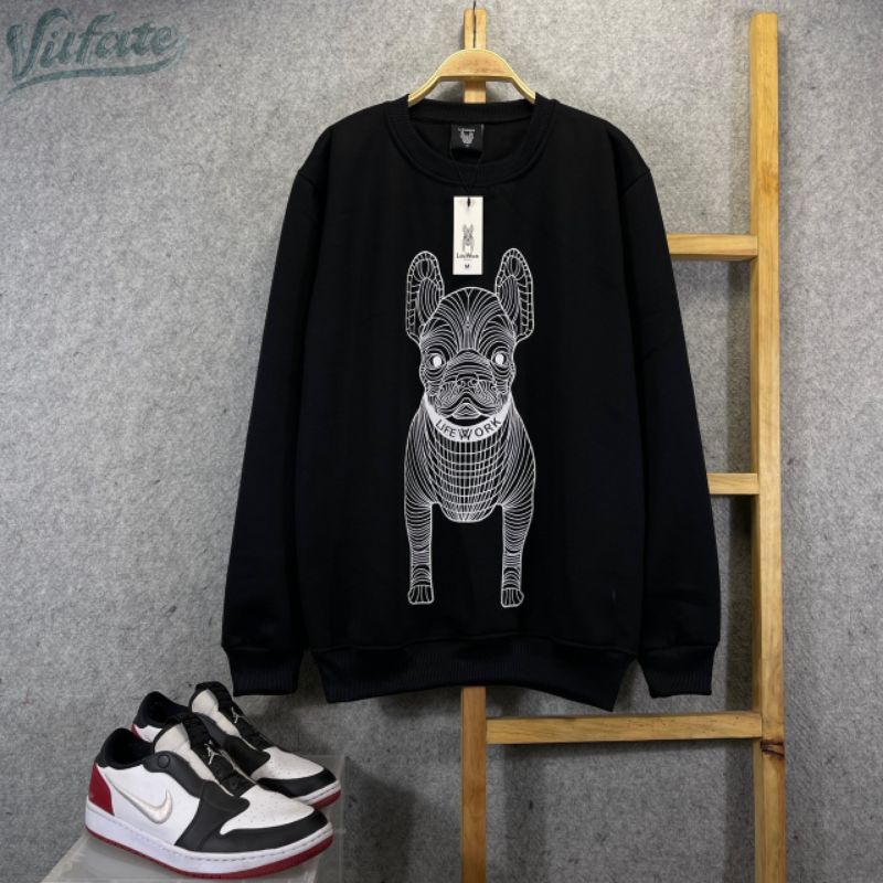 CREWNECK LIFEWORK BLACK WHITE FULL TAGG