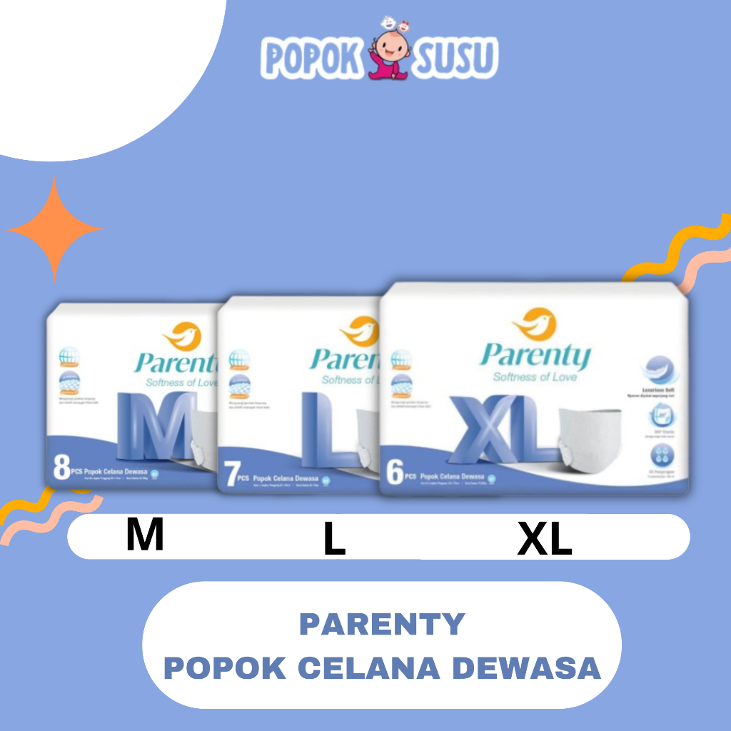 PARENTY POPOK CELANA DEWASA / PARENTY ADULT PANTS SOFT DIAPERS/ PARENTY POPOK DEWASA M8 / PARENTY PO