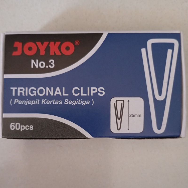 

Joyko Trigonal Clips No.3 Penjepit Kertas Segitiga