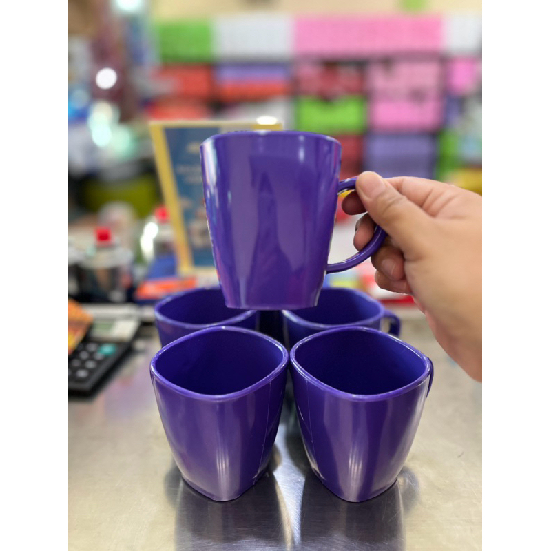 CANGKIR MELAMIN UNGU TUA 12 PCS [ 1 LUSIN ]