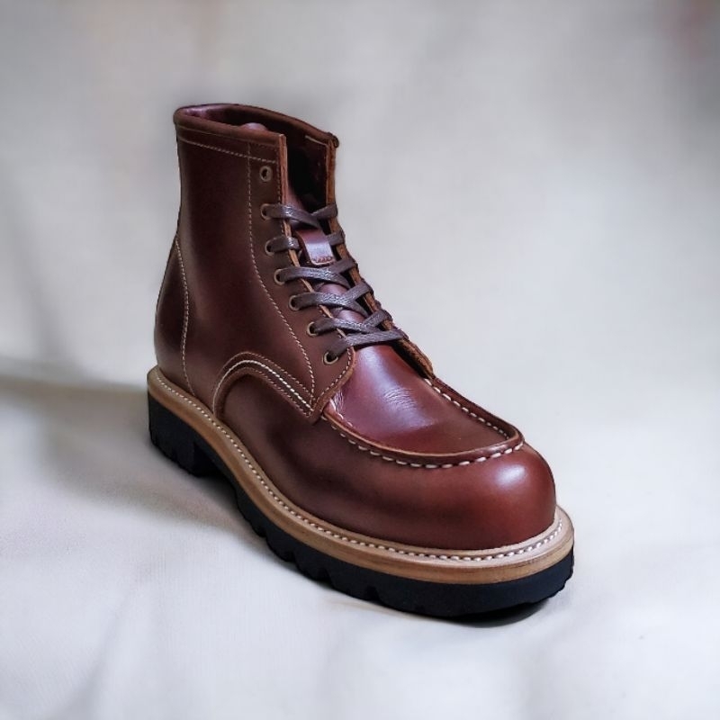 Map Inc Moc Toe Boots Commando Custom - Sepatu Boot Moc Toe Kulit Sapi Asli Premium