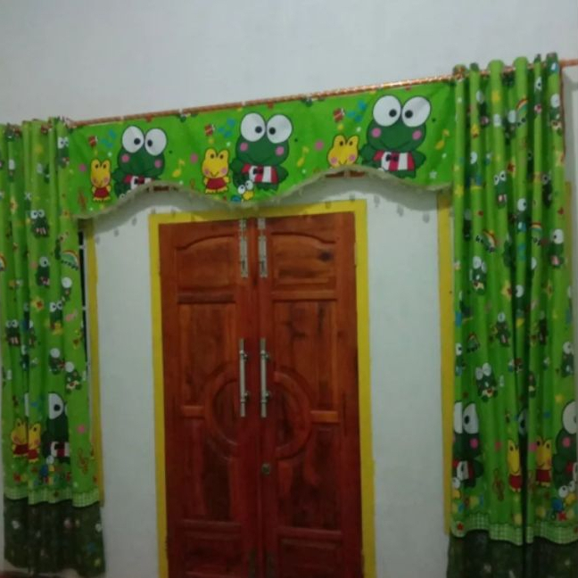 Tirai jendela aesthetic Gorden poni pintu tengah ruang tamu Gorden pintu kamar biasa hordeng