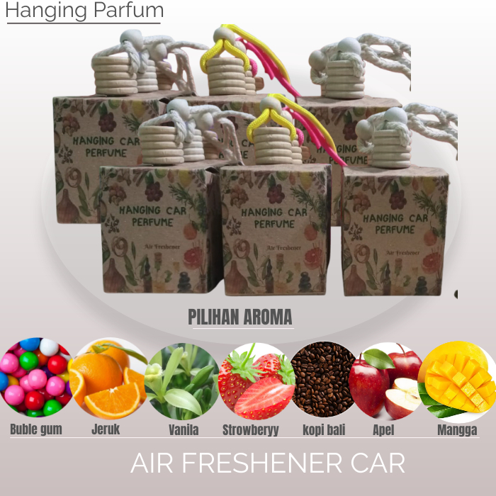 AB Pewangi Parfum Pengharum Ruangan Mobil Kemasan Tali Gantung Tahan Lama Aroma Buah Kopi Bali Jeruk