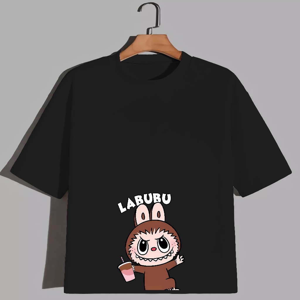Kaos Oblong wanita Oversize/Kaos distro/Kaos Streetwear/Kaos Motif LABUBU/T-Shirt/Baju Oblong//Viral