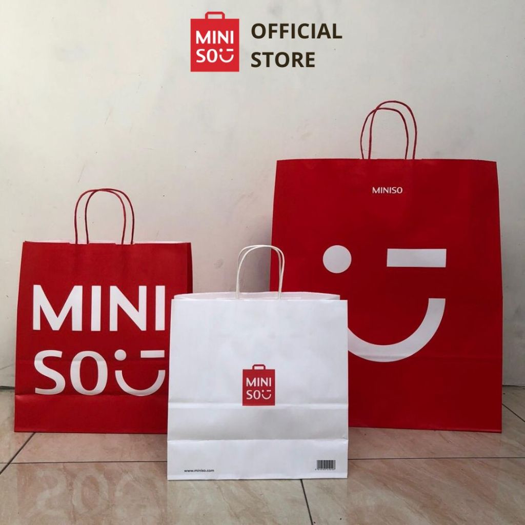 

[FREE PACKING BUBBLE] MINISO PAPERBAG ORIGINAL UKURAN S M L