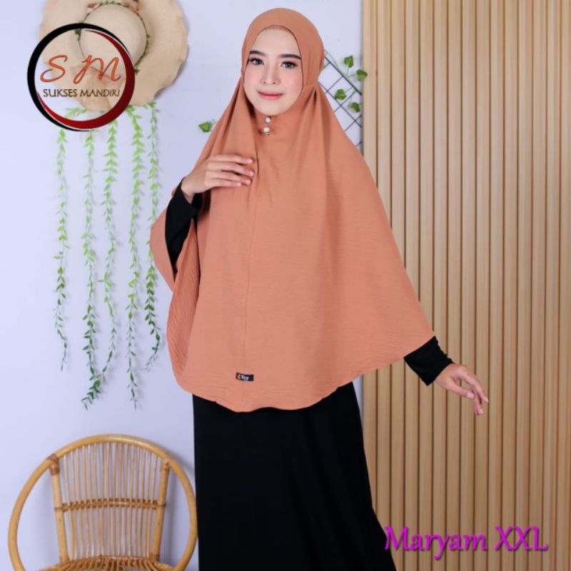 Bergo Maryam Jumbo Crinkle Size XXL/ Hijab Jilbab Jumbo Crinkle