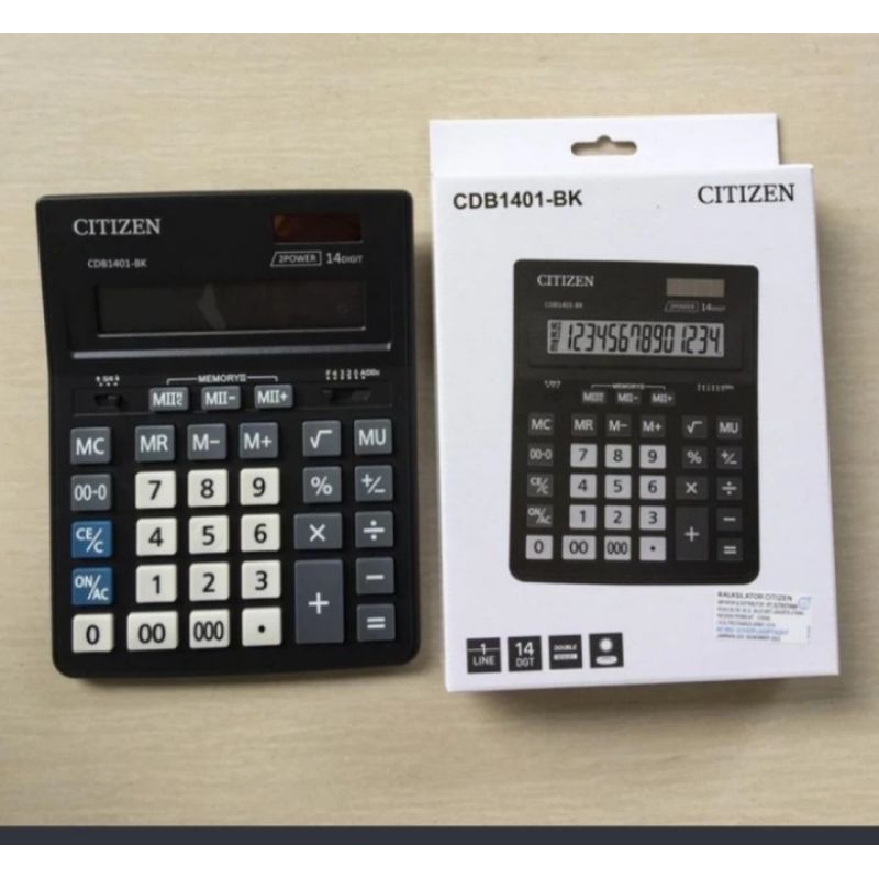 

Calculator Kalkulator CITIZEN 14 Digit Original / CITIZEN CDB 1401-BK