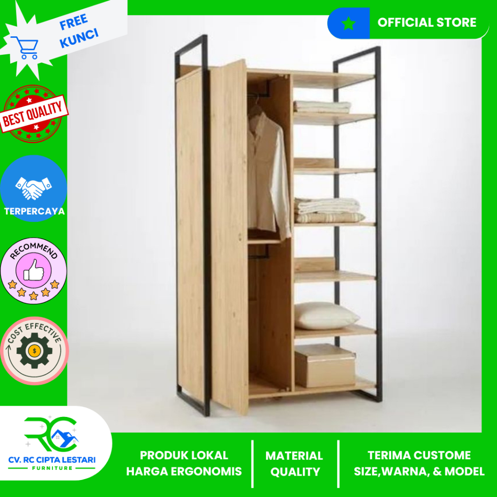 [RC] Rak Lemari Kamar Kosan/Rak Lemari Apartemen/Lemari Industrial
