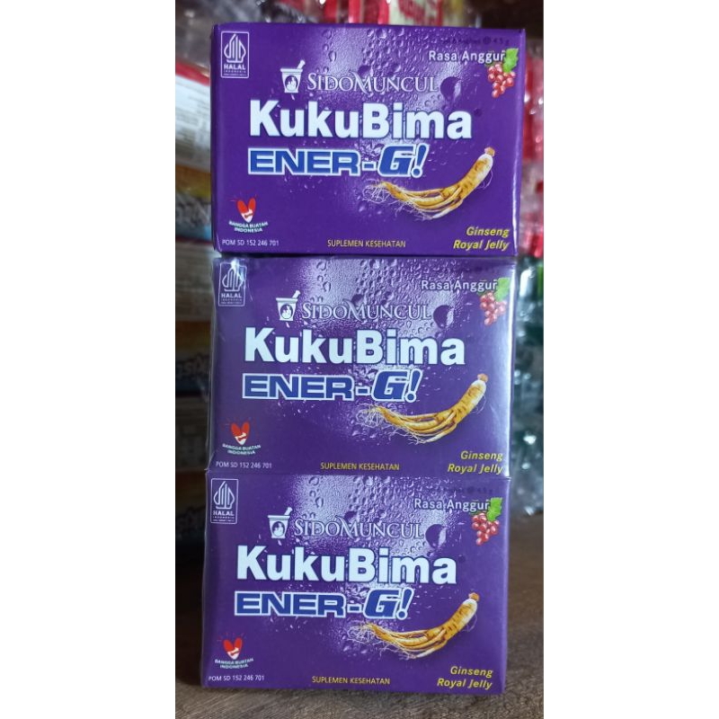 

Kuku Bima Ener-G Anggur 1 Box Isi 6 Sachet @4,5g