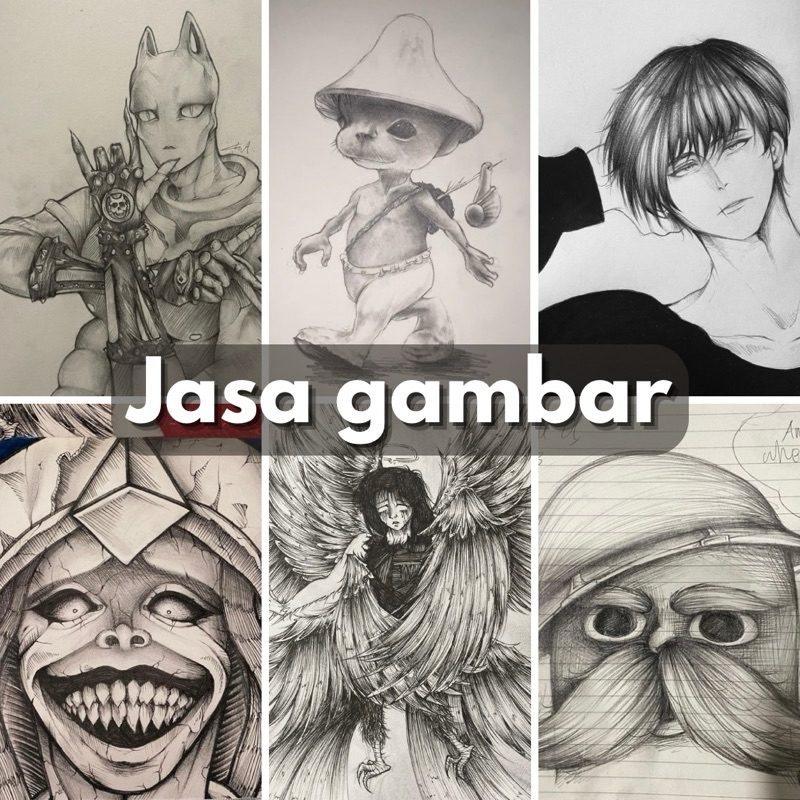 OPEN | joki gambar/Jasa joki gambar/Jasa gambar sketsa di kertas