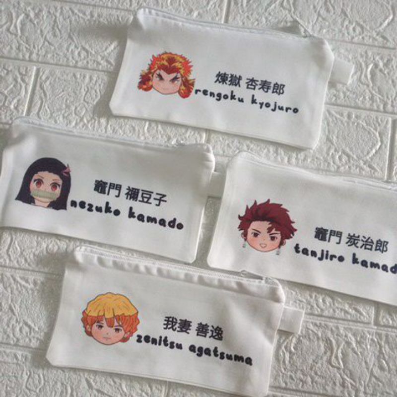 

Tempat pinsil anime demon slayer kimetdu no yaiba tepak nezuko rengoku tanjiro zenitsu mini pounch
