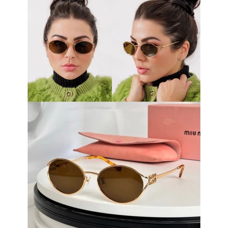 Kacamata Sunglasses Wanita Oval MiuMiu anti UV400