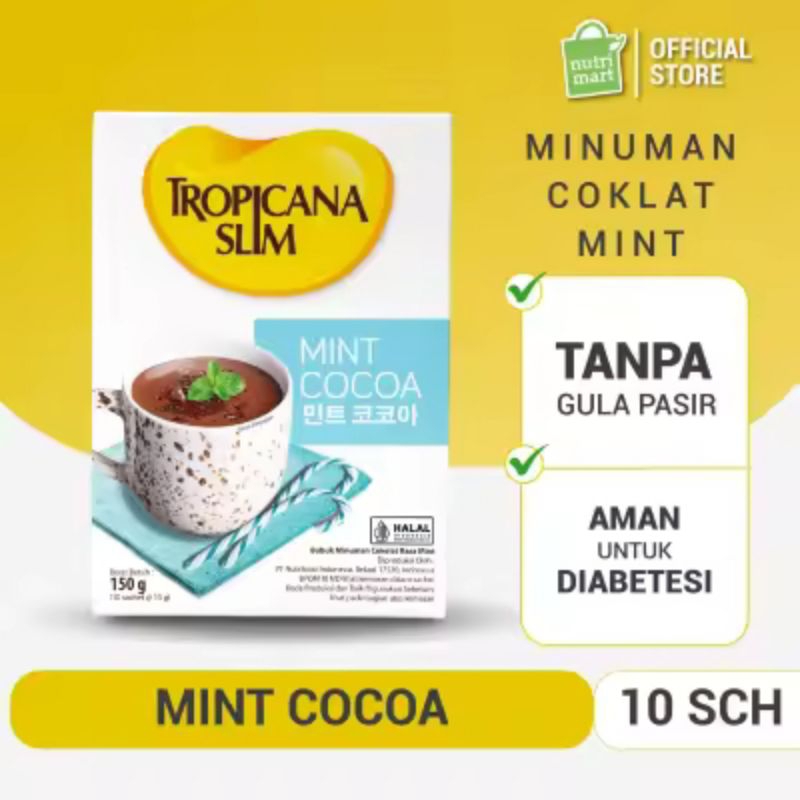 

Tropicana Slim Mint Cocoa 150gr @10 Sch- Minuman Cokelat Mint Nikmat Tanpa Gula Pasir