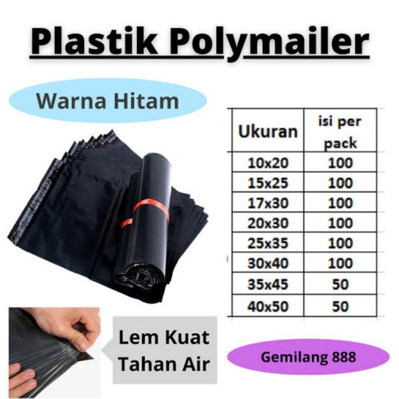 

PLASTIK POLYMAILER PACKING BERMACAM UKURAN 10x20