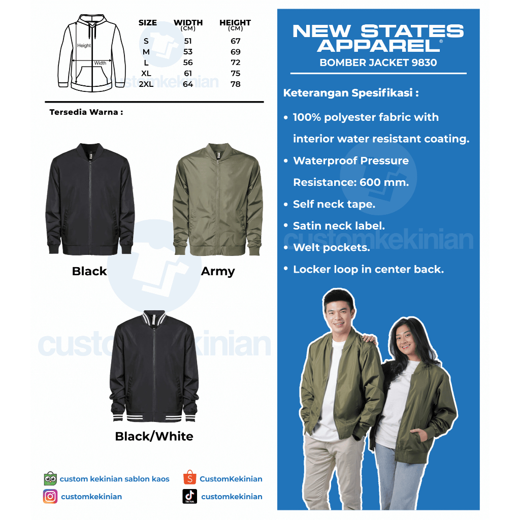 NEW STATES APPAREL BOMBER JAKET