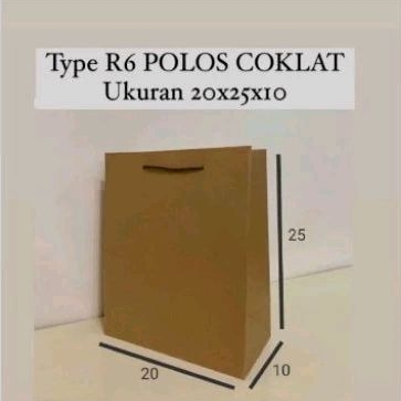 

paperbag polos coklat 20x10x25 ( P+L+T )