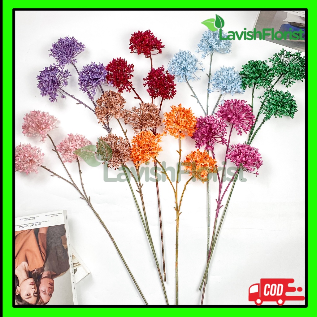 BUNGA ASHOKA HYDRANGEA 3 HEAD ARTIFICIAL PERTANGKAI ASOKA ARTIFICIAL