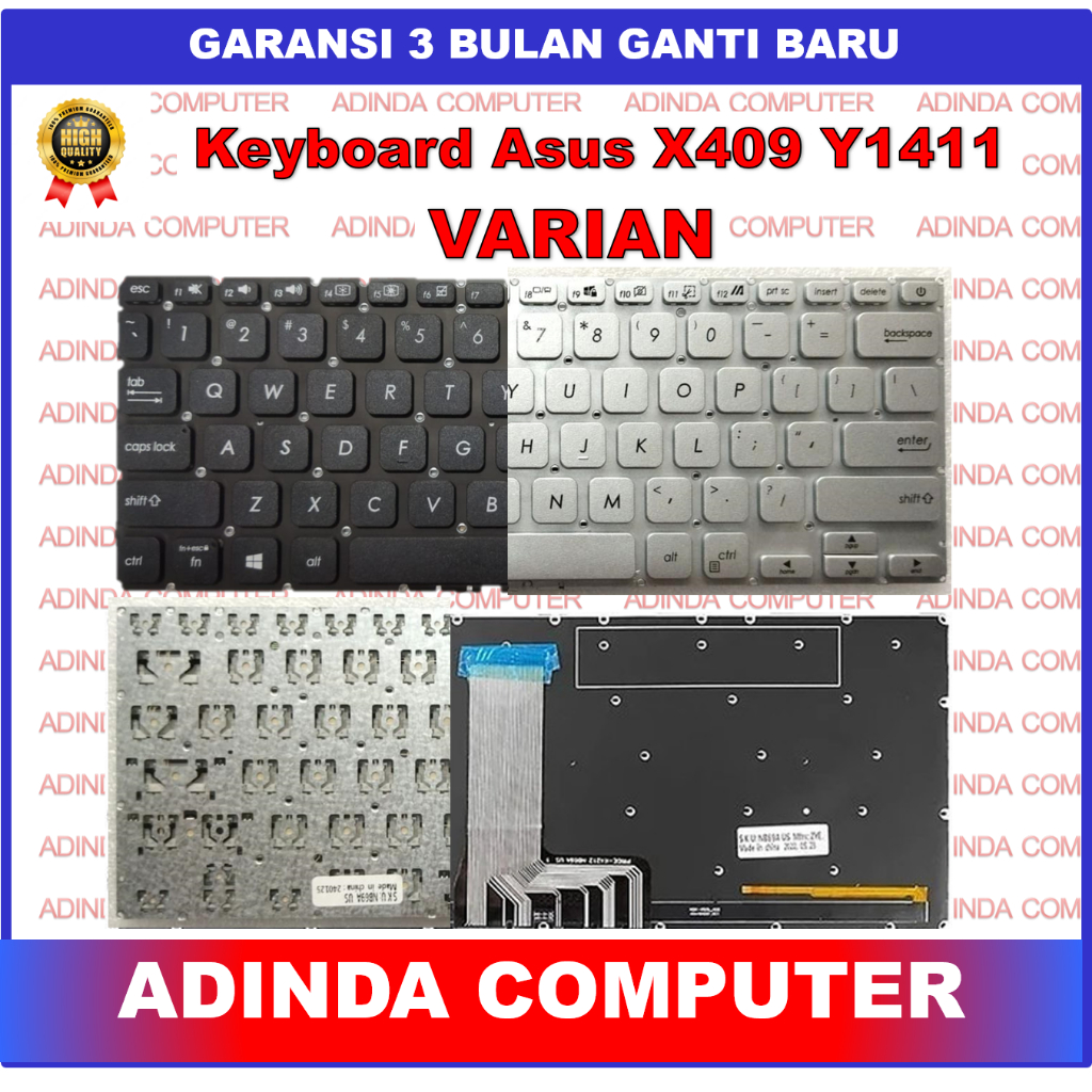 Keyboard Asus ExpertBook X409 Y1411 Y1411CD P1411CMA Silver Backlight Backlite