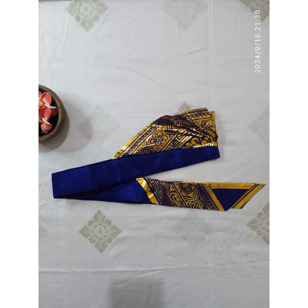 Udeng Prada Ikat Bali/Udeng Prada Khas Bali/Udeng Prada Setengah Jadi/Ikat Kepala Khas Bali/Ikat Kep