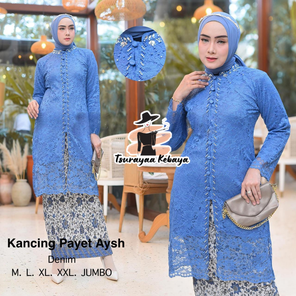 TUNIK BROKAT KANCING PAYET/ TUNIK KANCING PAYET/ KEBAYA TUNIK/ KEBAYA PAYET/ KEBAYA MODERN