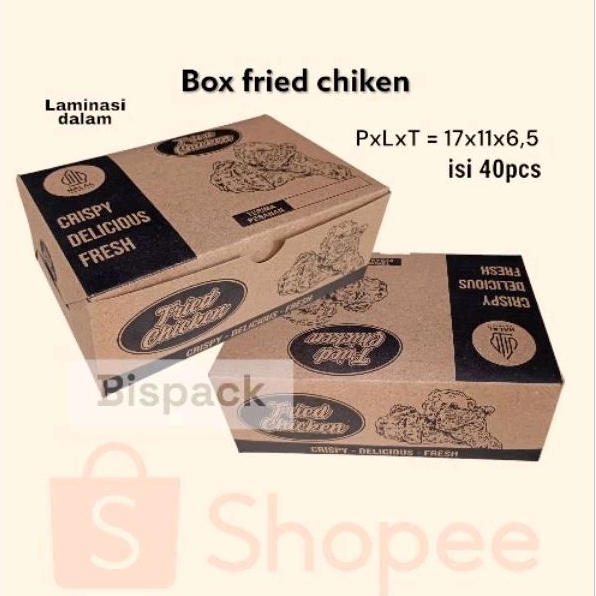 

@40pcs box fried chicken laminasi / dus fried chiken uk L