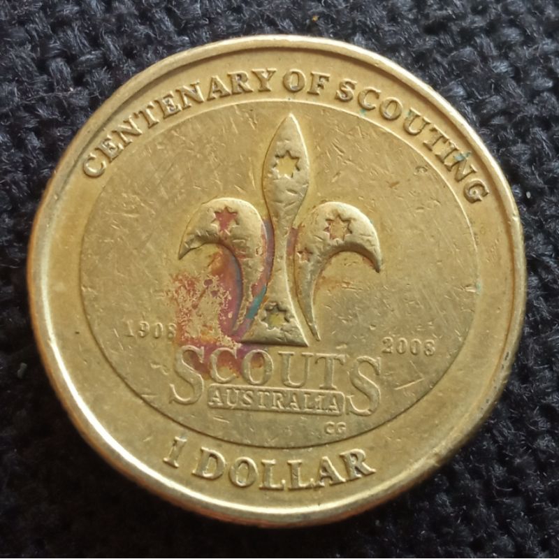 Koin Kuno Australia 1 Dollar Comemmorative / Peringatan SCOUTS 2008 | Uang Kuno Koin Asing Mancanega