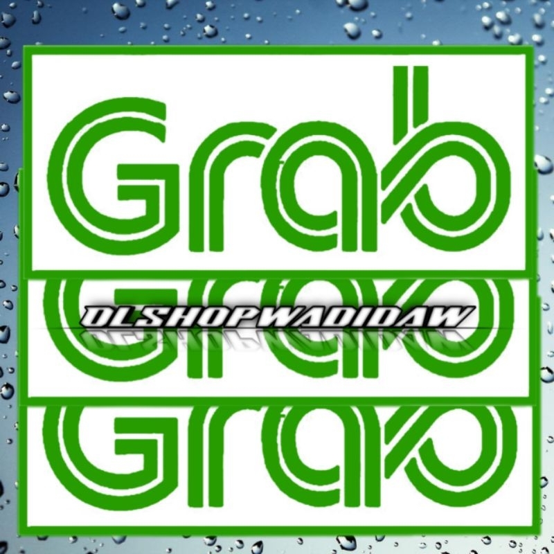 New Emblem Grab Terbaru Belakang Besar (1pcs) Dasar Putih Bordir Komputer Logo Bordir Grab