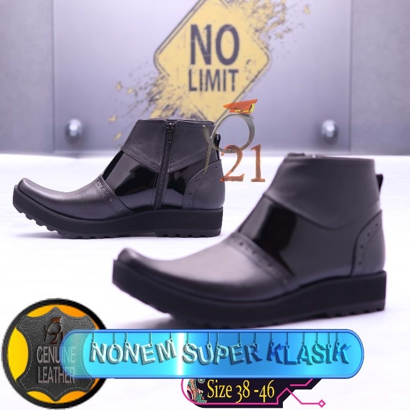 sepatu pdh pria merk p21 kulit asli model NONEM SUPERKLASIK