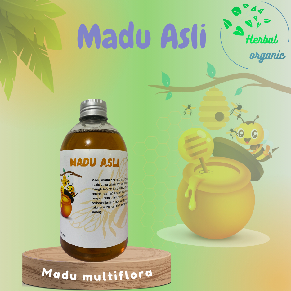 

Herbal organic Madu Asli 100% - Madu Murni - Madu Multiflora Original Natural 350gr