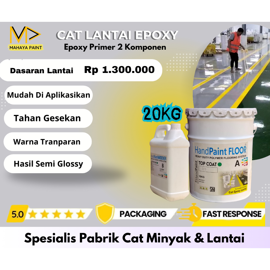 Cat Lantai Epoxy Primer 20kg Mahaya Cat Dasaran Lantai