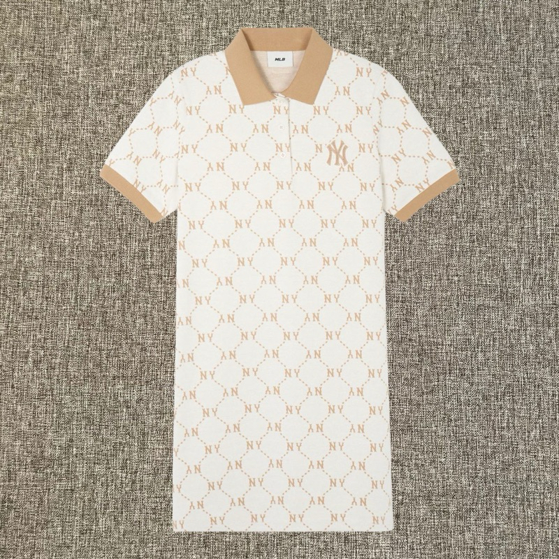 MLB Korea NY Yankees Dia Monogram Dress Cream Original