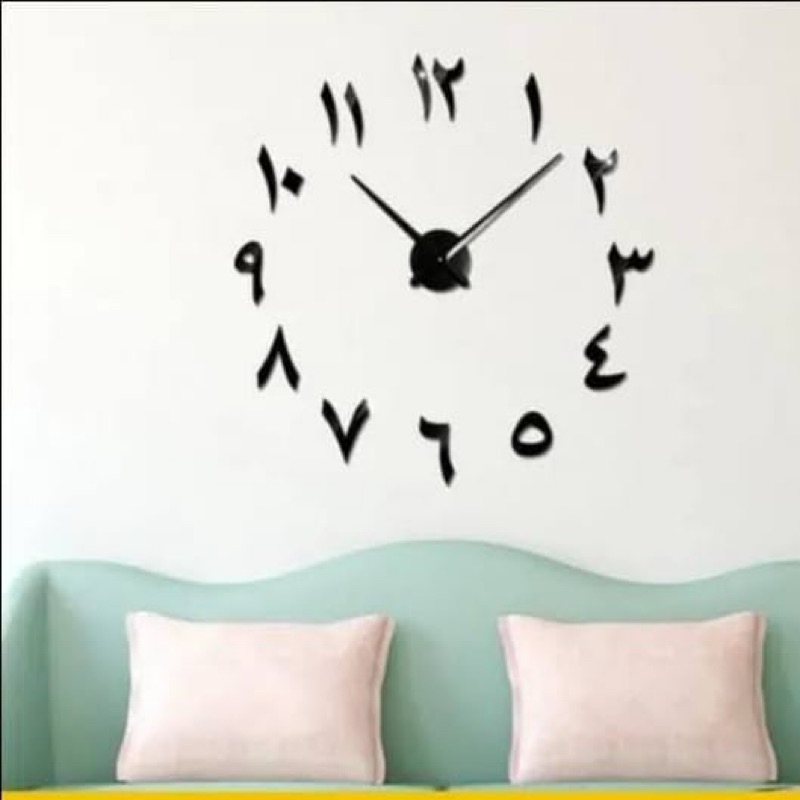 Hiasan dinding jam dinding Jumbo taffware Jam diy Jam dinding unik 150CM Hitam Gold Jam dinding jumb