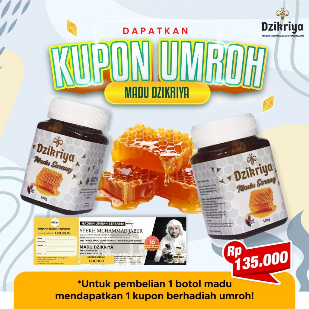 

Madu Dzikriya Madu Sarang Original 500 gram Asli dari Agen Resmi ada Undian Umroh Gratis