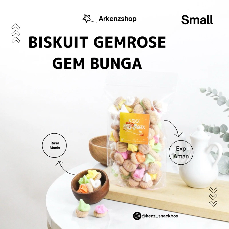 

Biskuit Kembang Gula Kue Jadul Gem Rose Gemrose (S) 120gr Snack Camilan Cemilan Kiloan Manis