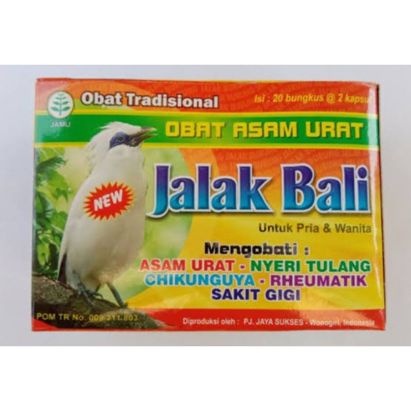 Jalak Bali original obat Asam Urat isi 20 sachet (1 sachet 2 Kapsul)