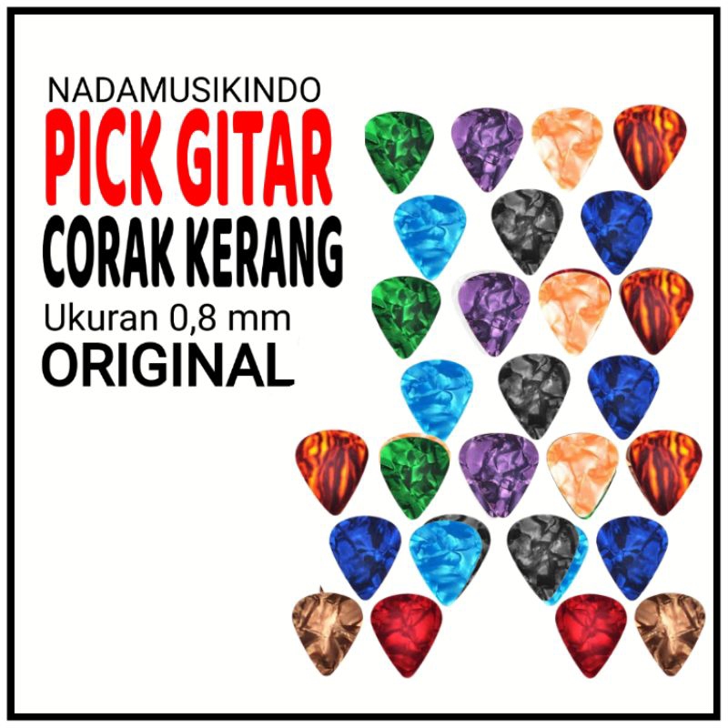 PICK GITAR ELEKTRIK AKUSTIK CLEPER GUITAR KERANG CORAK ORIGINAL