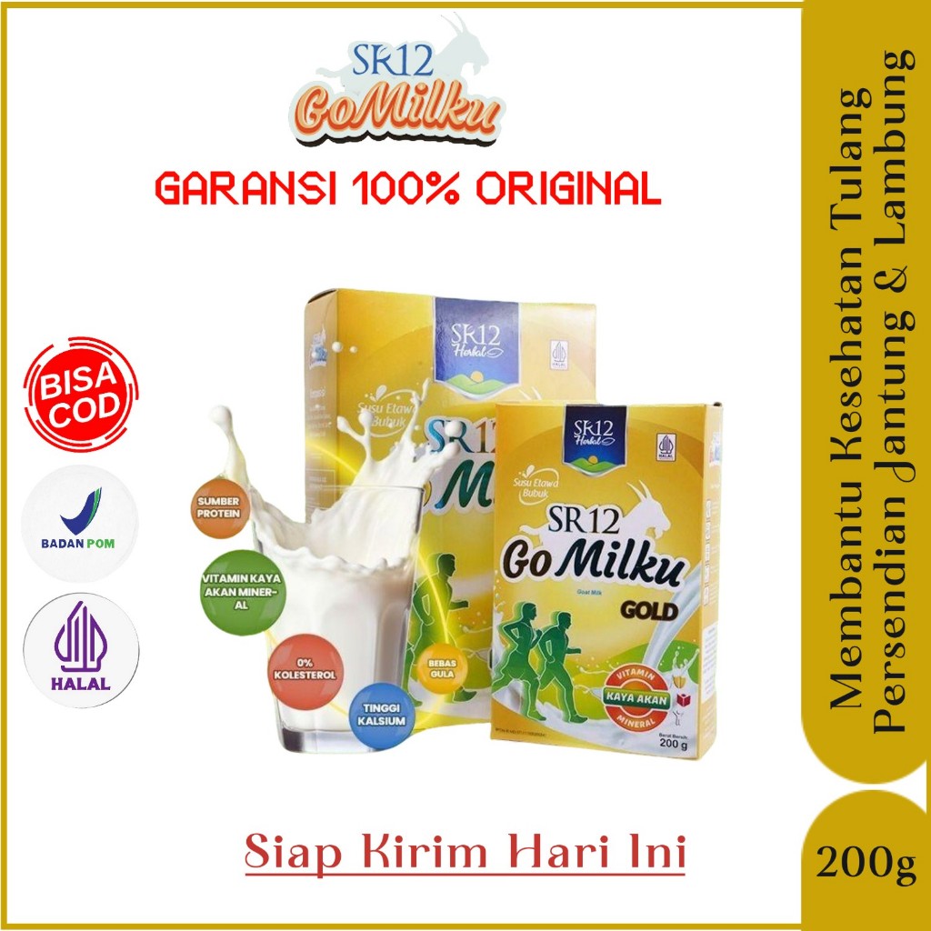 

Gomilku Gold SR12 Original Susu Kambing Etawa Untuk Lansia Rendah Lemak Tinggi Kalsium Bebas Gula