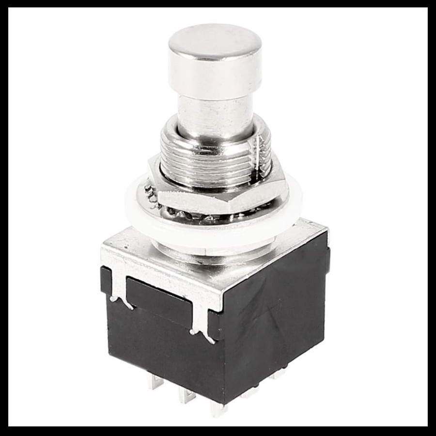 Saklar Switch Pedal Effects Injak Foot Push 3PDT 9 Pin Bypass Black