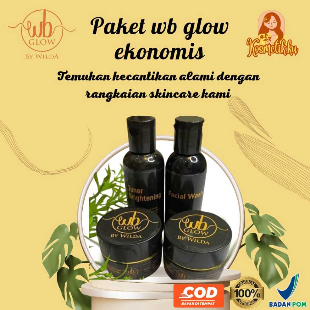 WB GLOW EKONOMIS BY WILDA OFFICIAL, SKINCARE BPOM, PEMUTIH/PENCERAH WAJAH UNTUK FLEK, JERAWAT