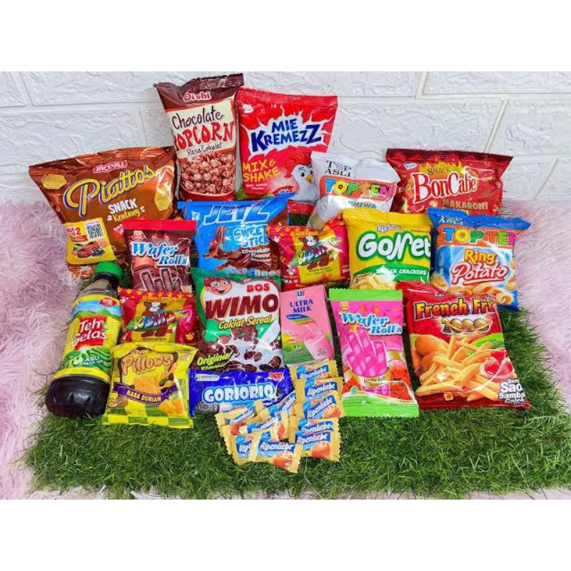 

paket jajan Ciki 1 box / snack ringan