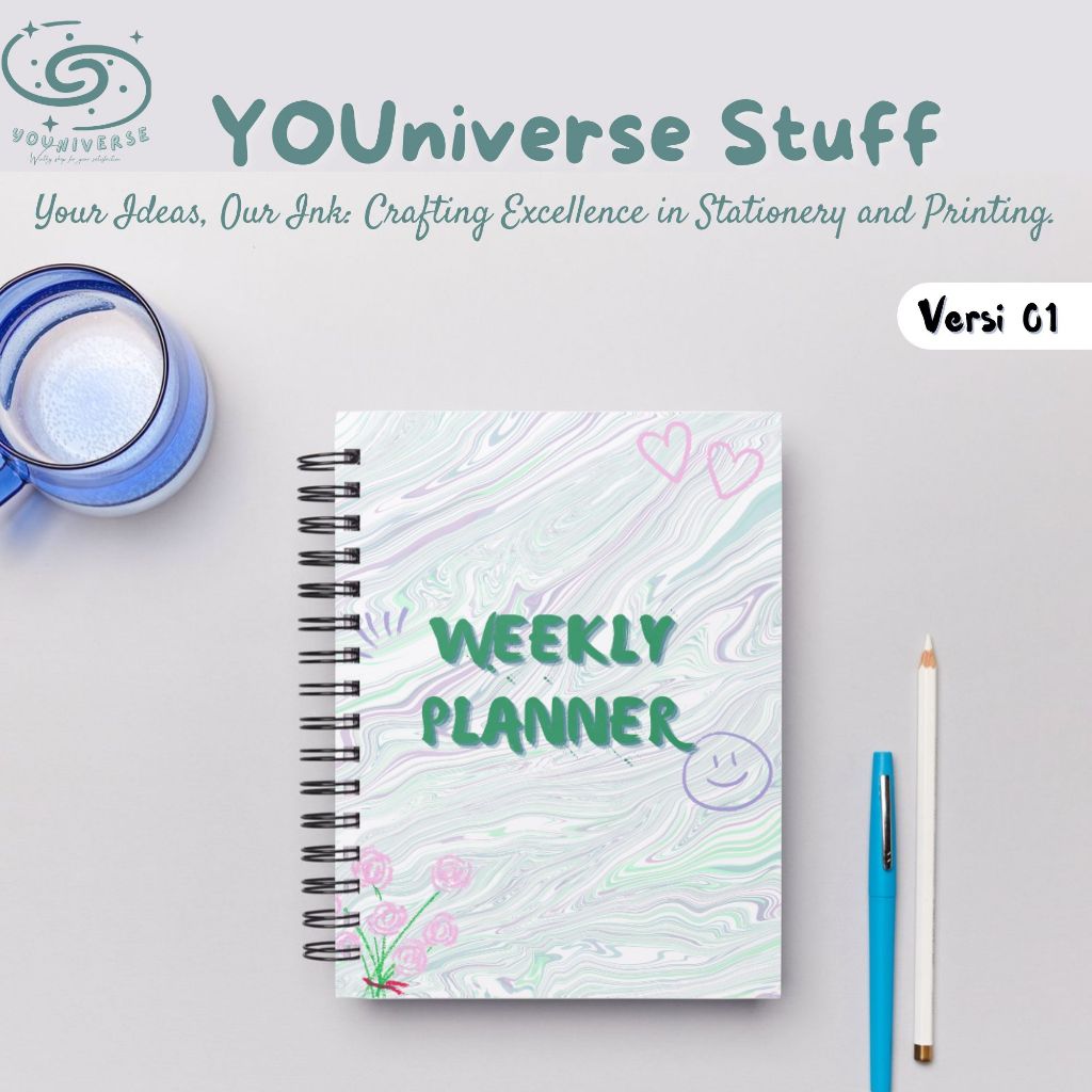 

Weekly Planner Cute Simple Aesthetic Murah 50 lembar A5/A6