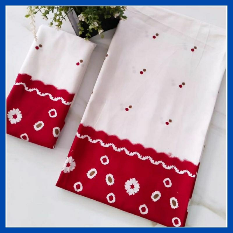 kain batik Pekalongan motif jumputan putih