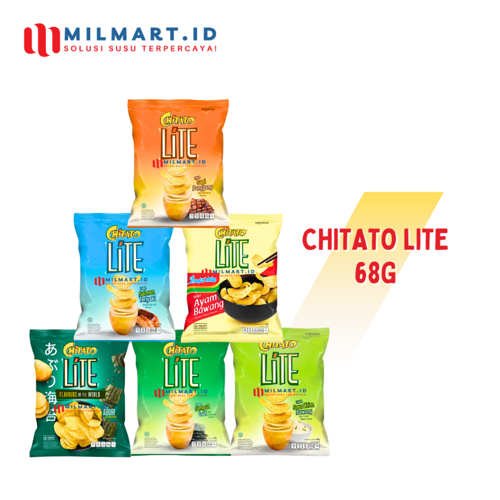 

CHITATO LITE SALMON TERIYAKI POTATO CHIPS SNACK 68 G SNAK KENTANG KRIM BAWANG KERIPIK PANGGANG CAMILAN MAKANAN RINGAN