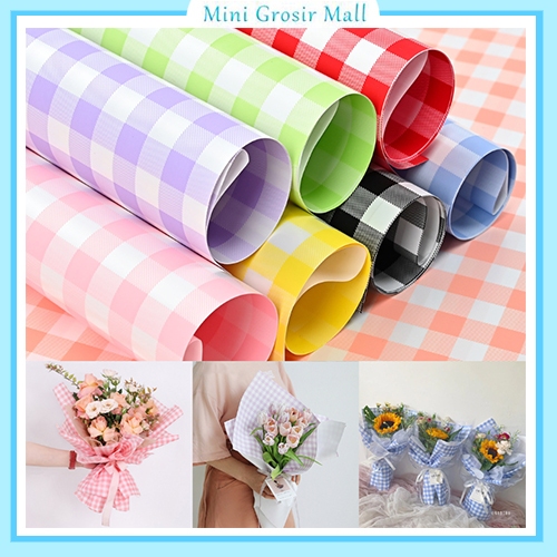 

Kertas Buket Bunga motif kotak Flower Wrapping Kertas Florist buket wisuda KB6012