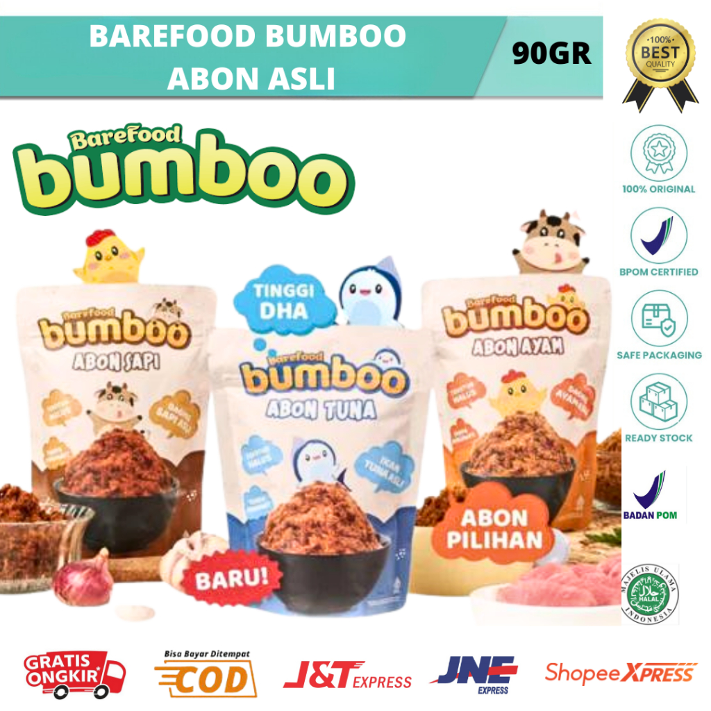 

- BAREFOOD Abon Sapi Asli / Abon Mpasi Makanan Bayi 1 Tahun Ke Atas - Abon Bumboo 90gr