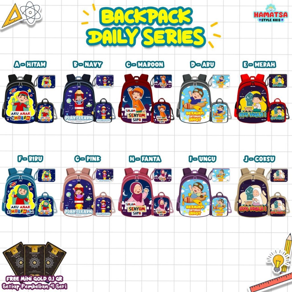 TAS ANAK / TAS SEKOLAH ANAK / TAS ANAK MOTIF / TAS ANAK COWOK / TAS ANAK CEWEK / TAS ANAK HITAM / TA