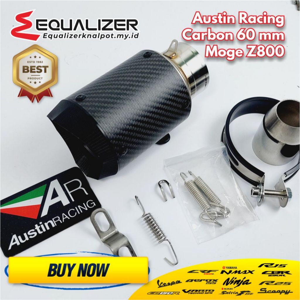 Knalpot Motor Racing Import Austin Racing Import Taiwan Carbon inlet 60 mm Kawasaki Z800 - Silincer 